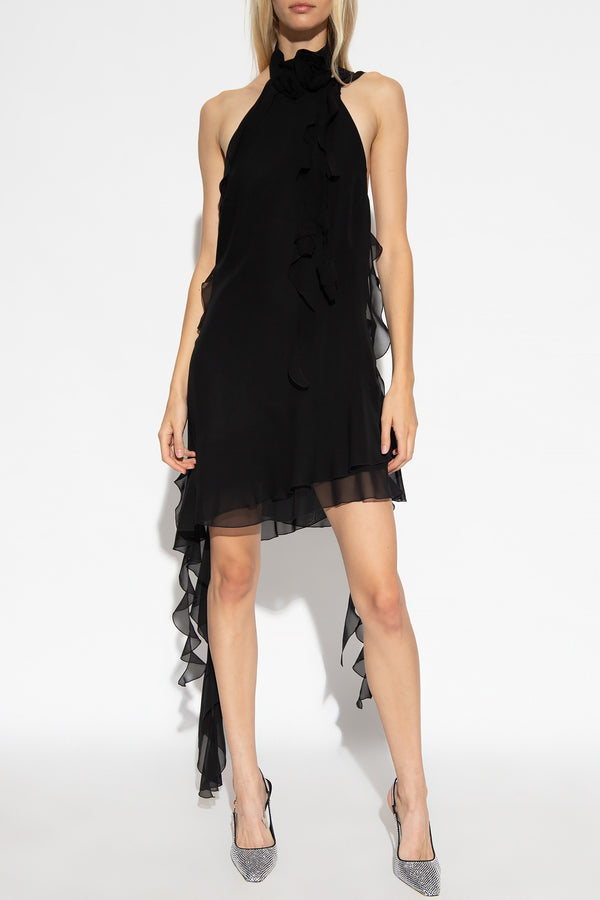 Lennoa Ruffled Halter Mini Dress - Black