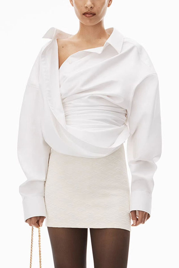 Amira Asymmetric Shirt - White