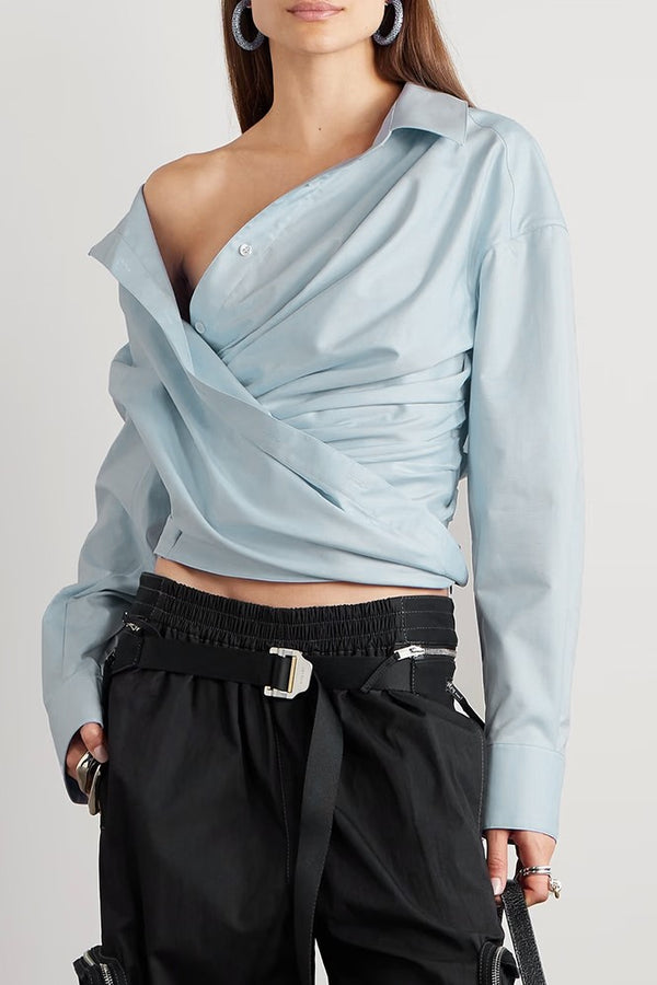 Amira Asymmetric Shirt - Blue