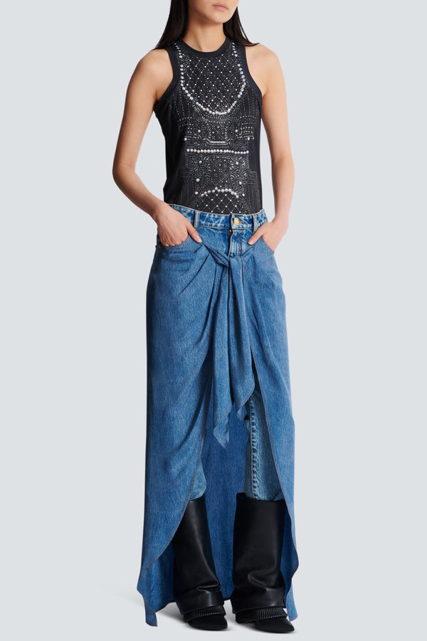 Austyn Jeans With Draped Skirt