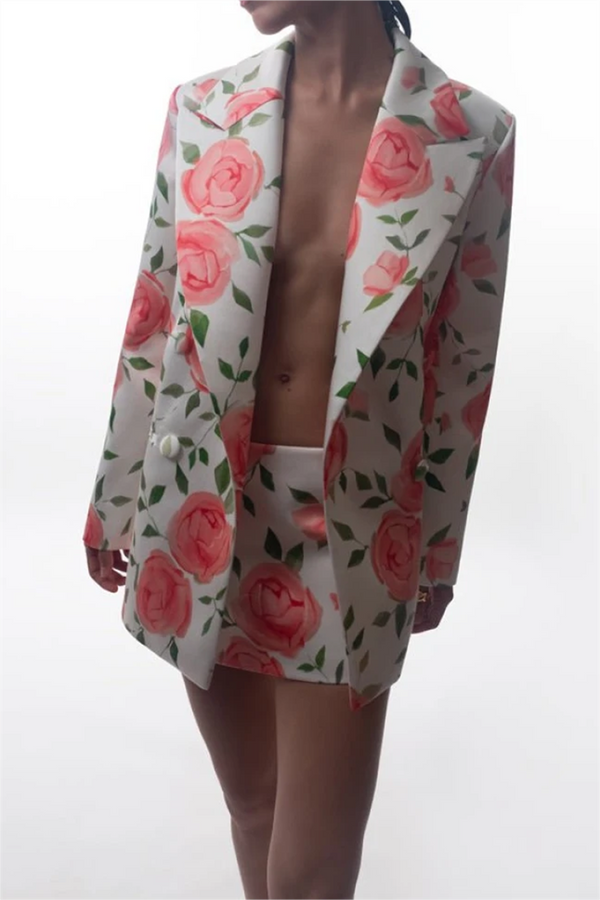 Azaria Floral Printed Blazer Set