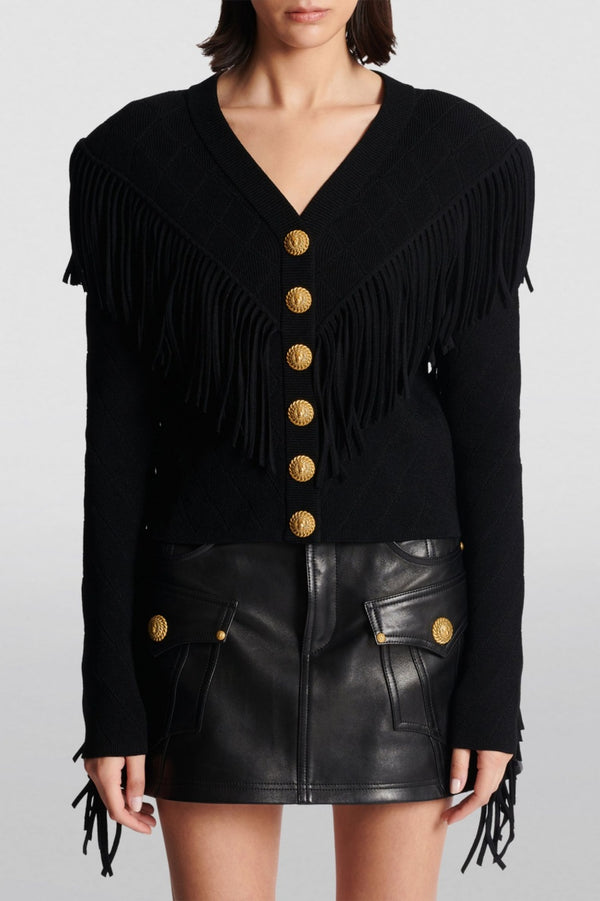 Briony Fringed Knit Cardigan