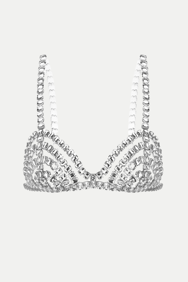 Cael Crystal Bra - Silver