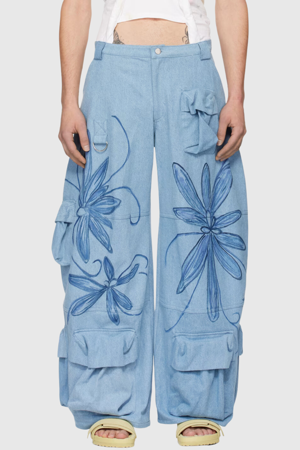 Jemma Floral Printed Cargo Jeans