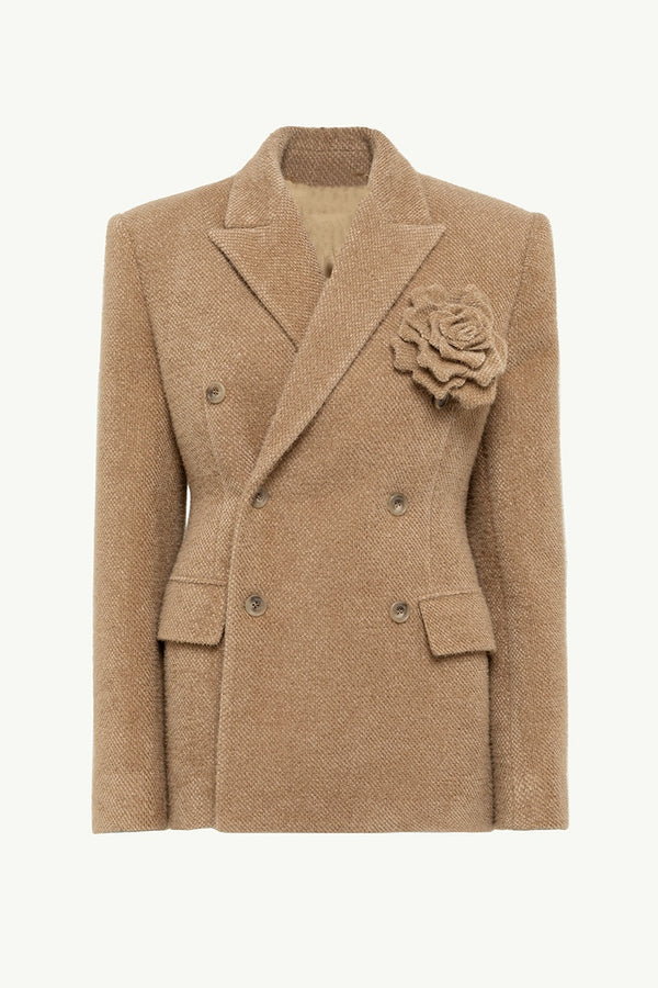 Celeste Floral Lapel Blazer - Khaki