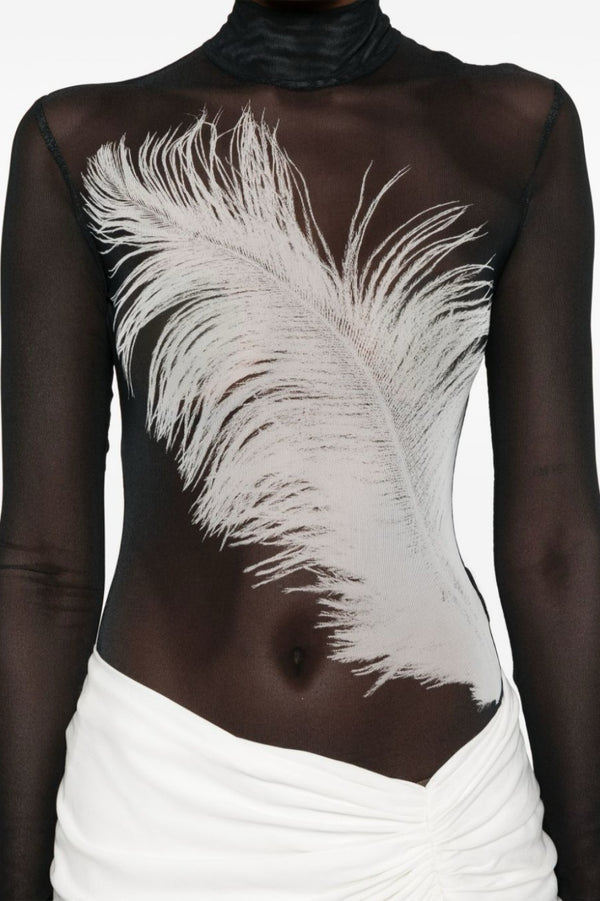 Deirdre Feather Mesh Bodysuit