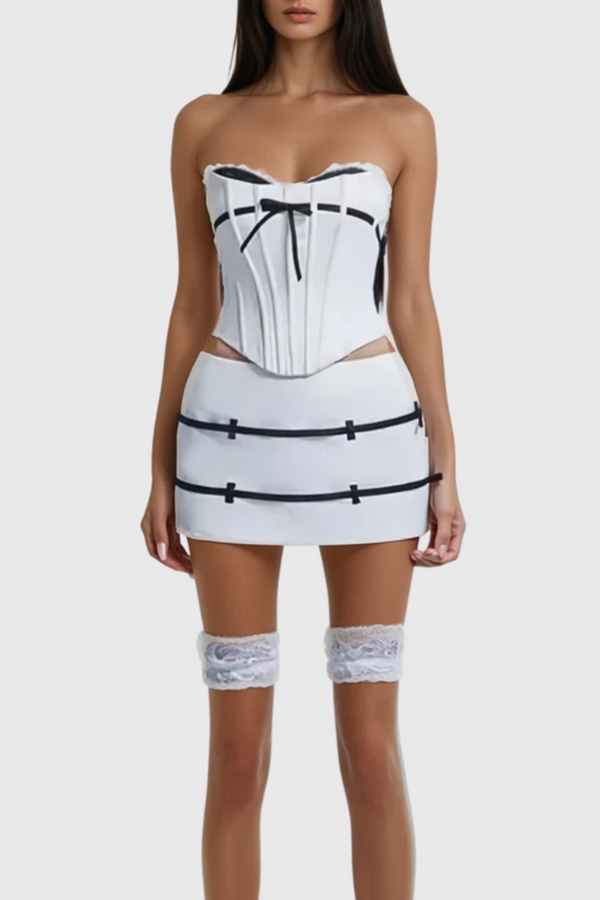 Gafnit Bow Corset Two Piece Set