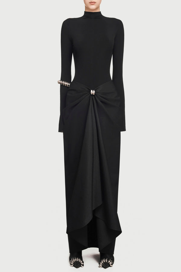 Fairly Deconstruct Ruched Maxi Dress - Black