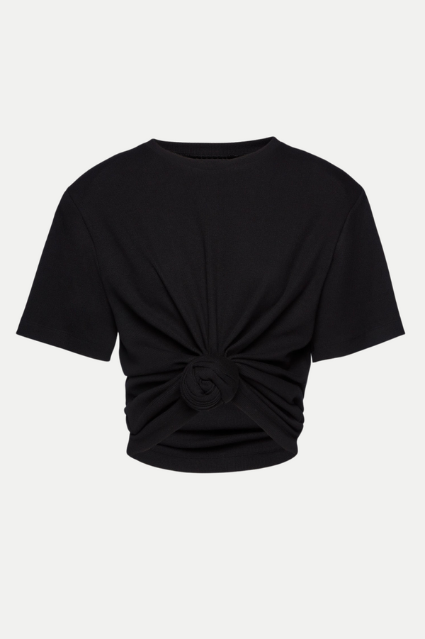 Orlina Knotted T-Shirt - Black