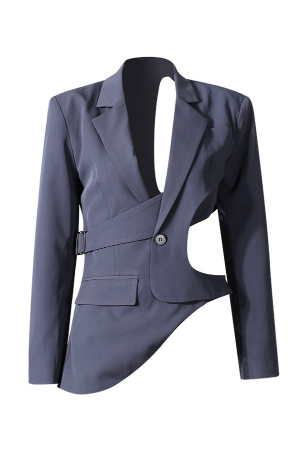 Georgia Asymmetric Cutout Blazer - Grey