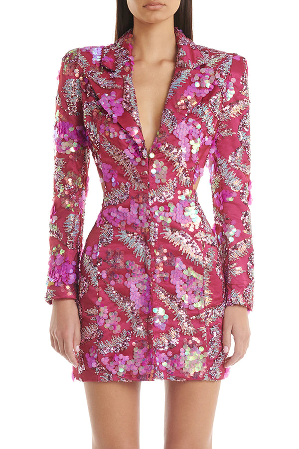 Gracelyn Sequin Blazer Dress