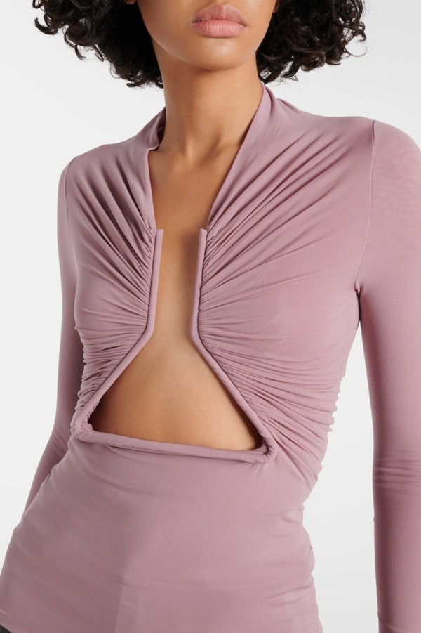 Kohana Cutout Ruch Bodycon Top - Pink