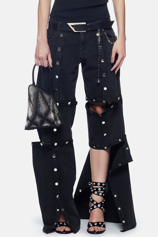 Mara Cutout Button Embellished Jeans