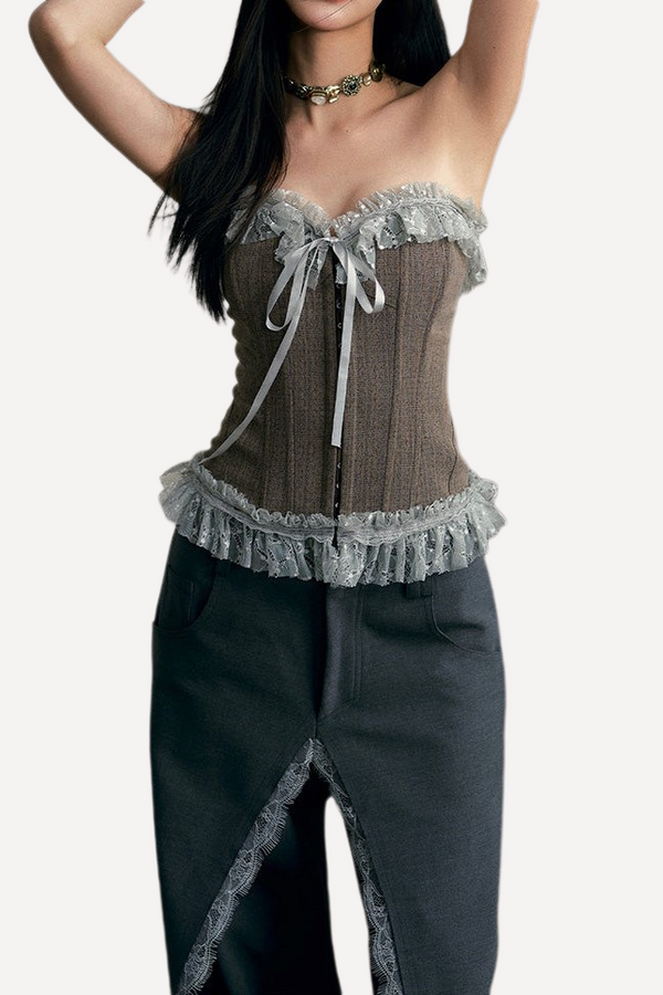 Maria Lace Ruffle Corset