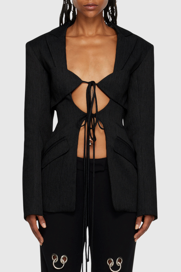 Megan Lace Up Cutout Blazer