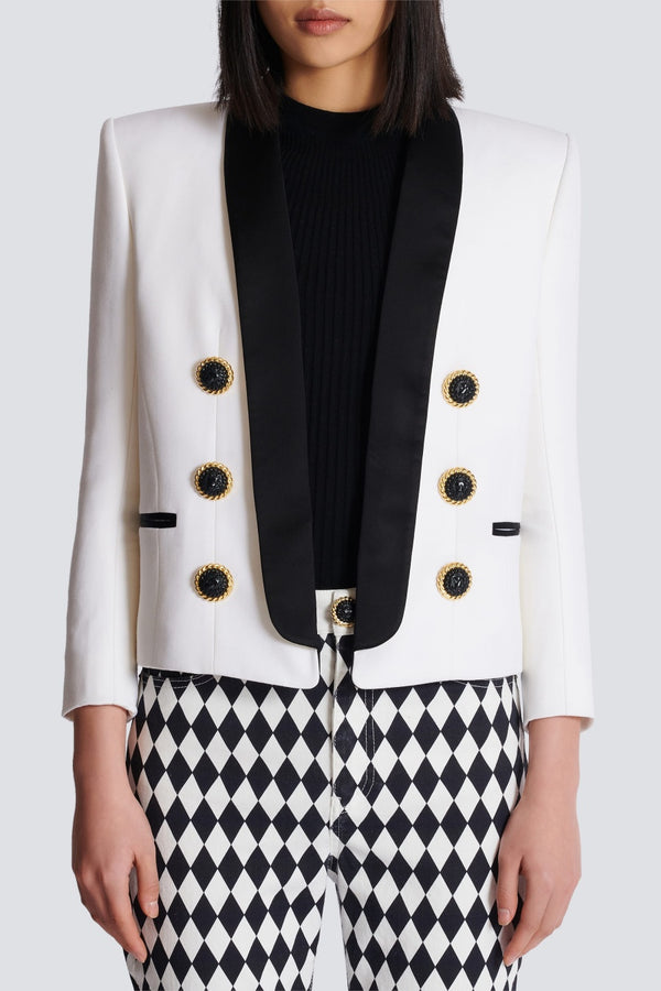 Milea Lapel Open-front Blazer