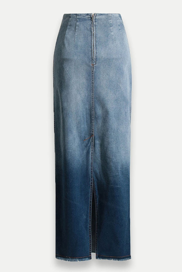 Reya Ombre Maxi Denim Skirt