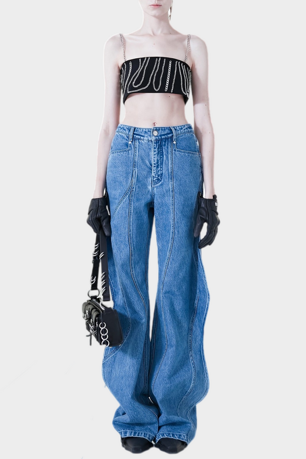 Rhea 3D Wave Deconstruction Jeans