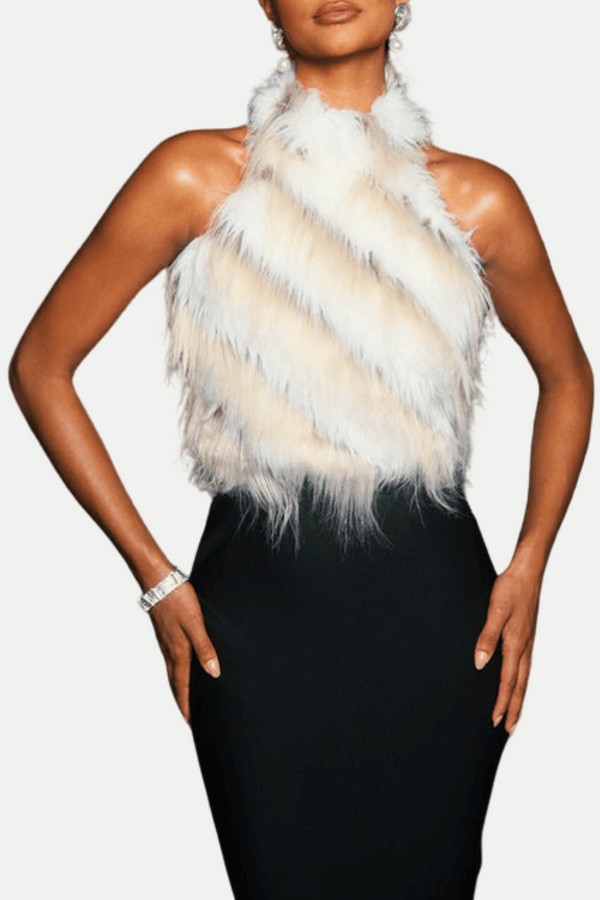 Rossetti Faux Fur Halter Top