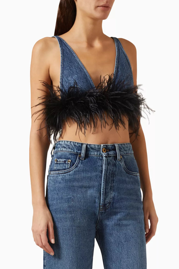 Ruth Feather Denim Top