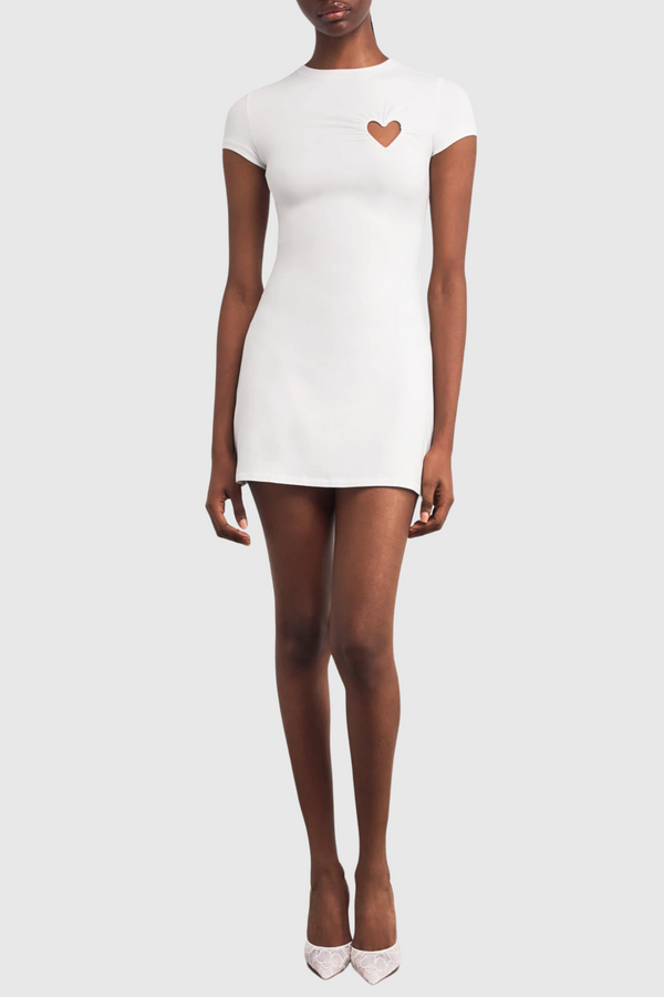 Shalita Heart Mini Dress - White