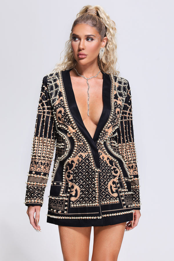 Sophia Pearl Printed Blazer Dress