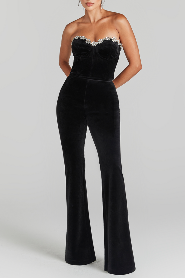 Taralynn Diamante Strapless Bandage Jumpsuit