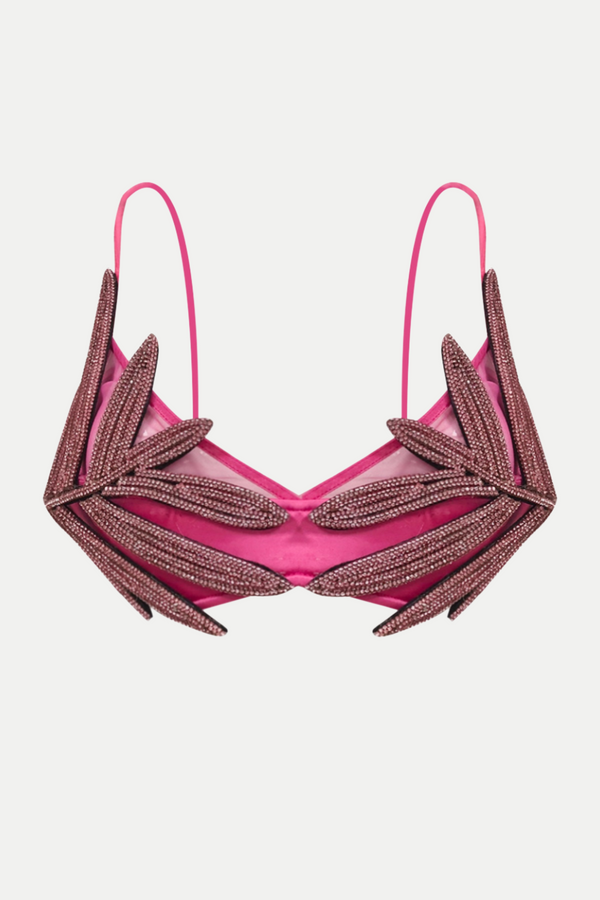 Vieby Leaf Crystal Bralette - Pink