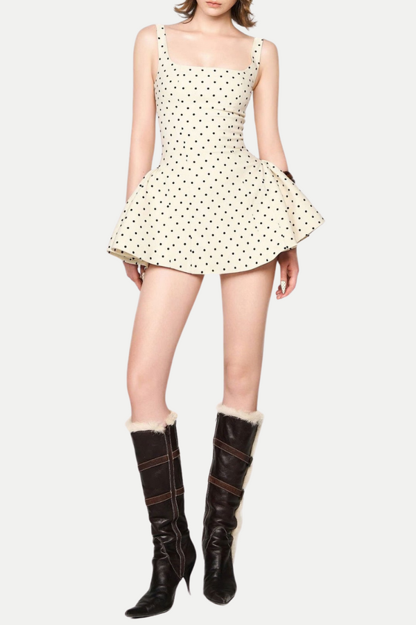 kuyio Polka Dot Mini Dress